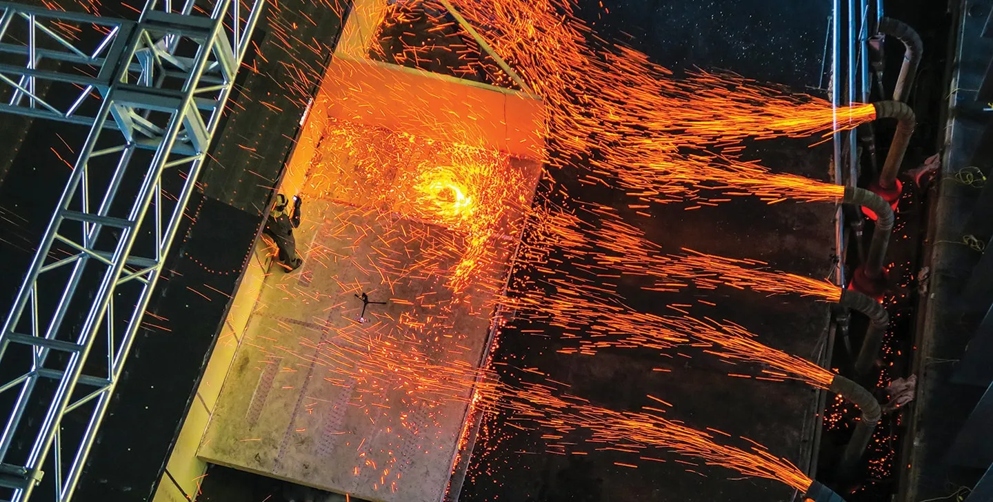 Model home in fire simulation
