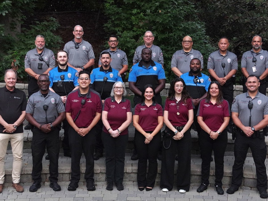 The Campus Safety team stands together in their uniforms.