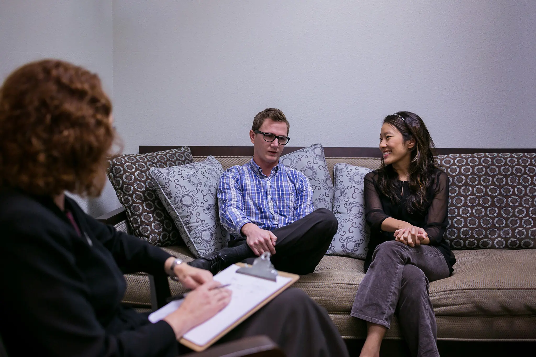 couple during couples counseling session