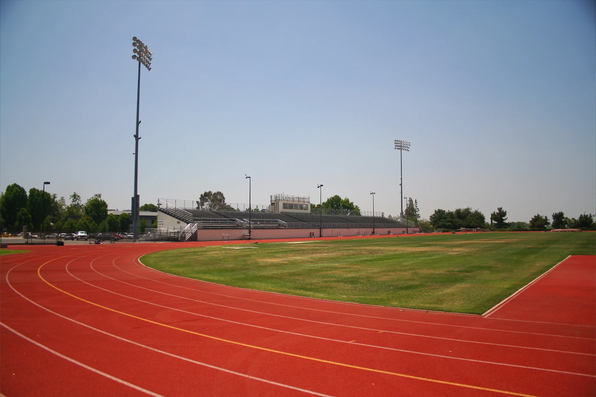 Cougar Athletic Stadium at Azusa Pacific University — NCAA-sized football field and track with bleacher seating for 2,000