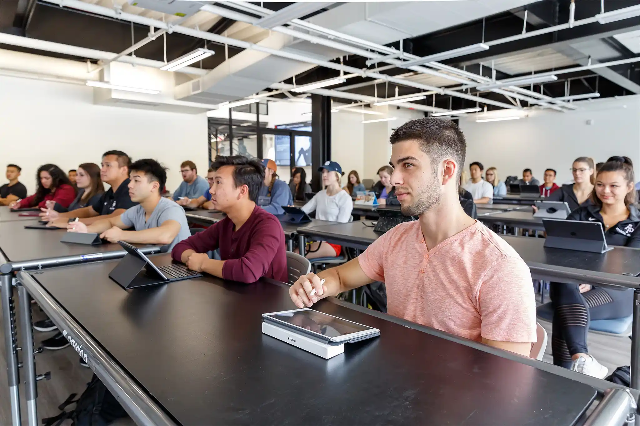 Lecture hall at Azusa Pacific University — academic event space seating 94 to 147 guests on East and West campuses