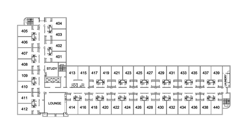 Fourth floor layout map