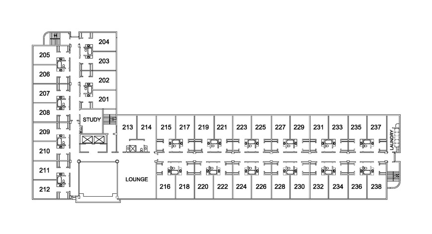 Second floor layout map