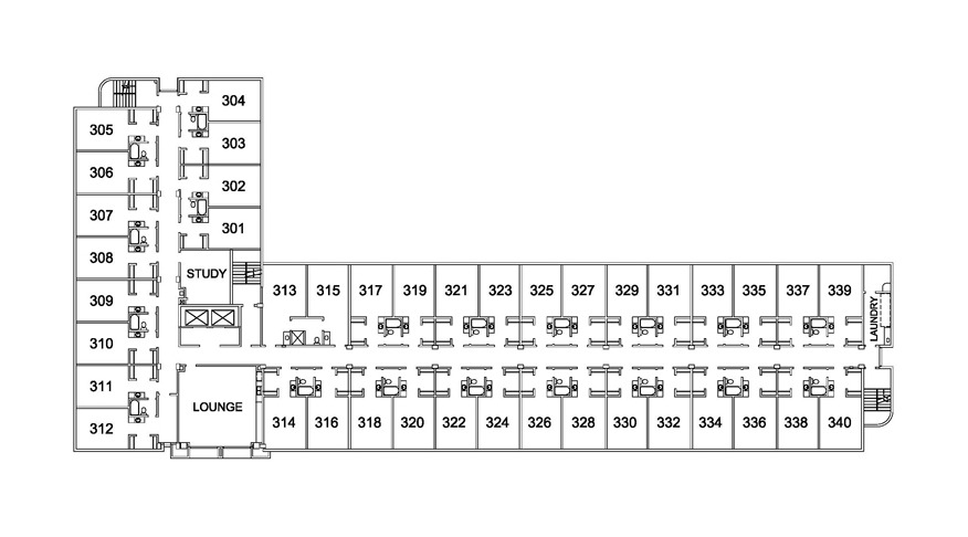 Third floor layout map