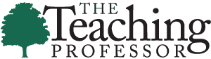 the teaching professor logo with a green tree