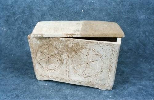 Ossuary Showing a Decorated Long Side with Two Six-Petalled Rosettes, from the Second Temple Period