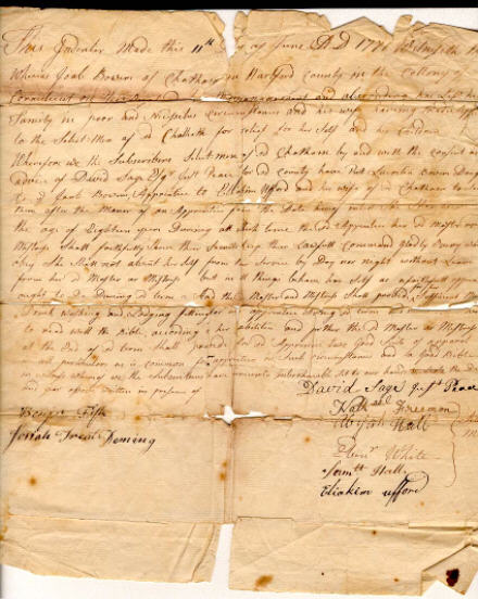 Articles of Apprenticeship for Lucretia Bowen (1771)