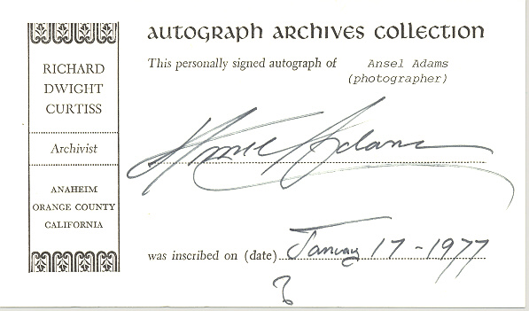 Ansel Adams signature