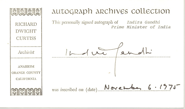 Indira Gandhi signature