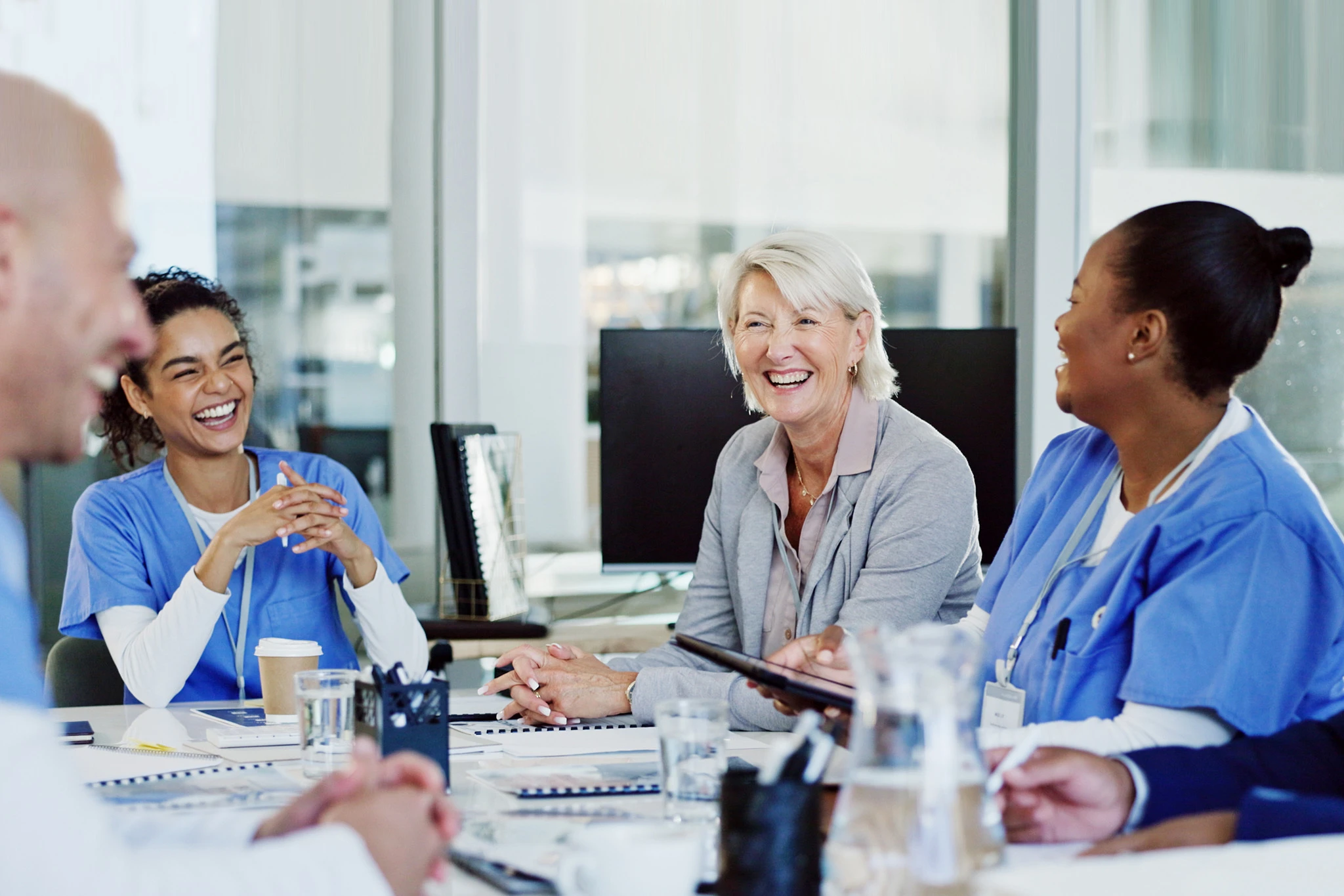 Nursing students discussing