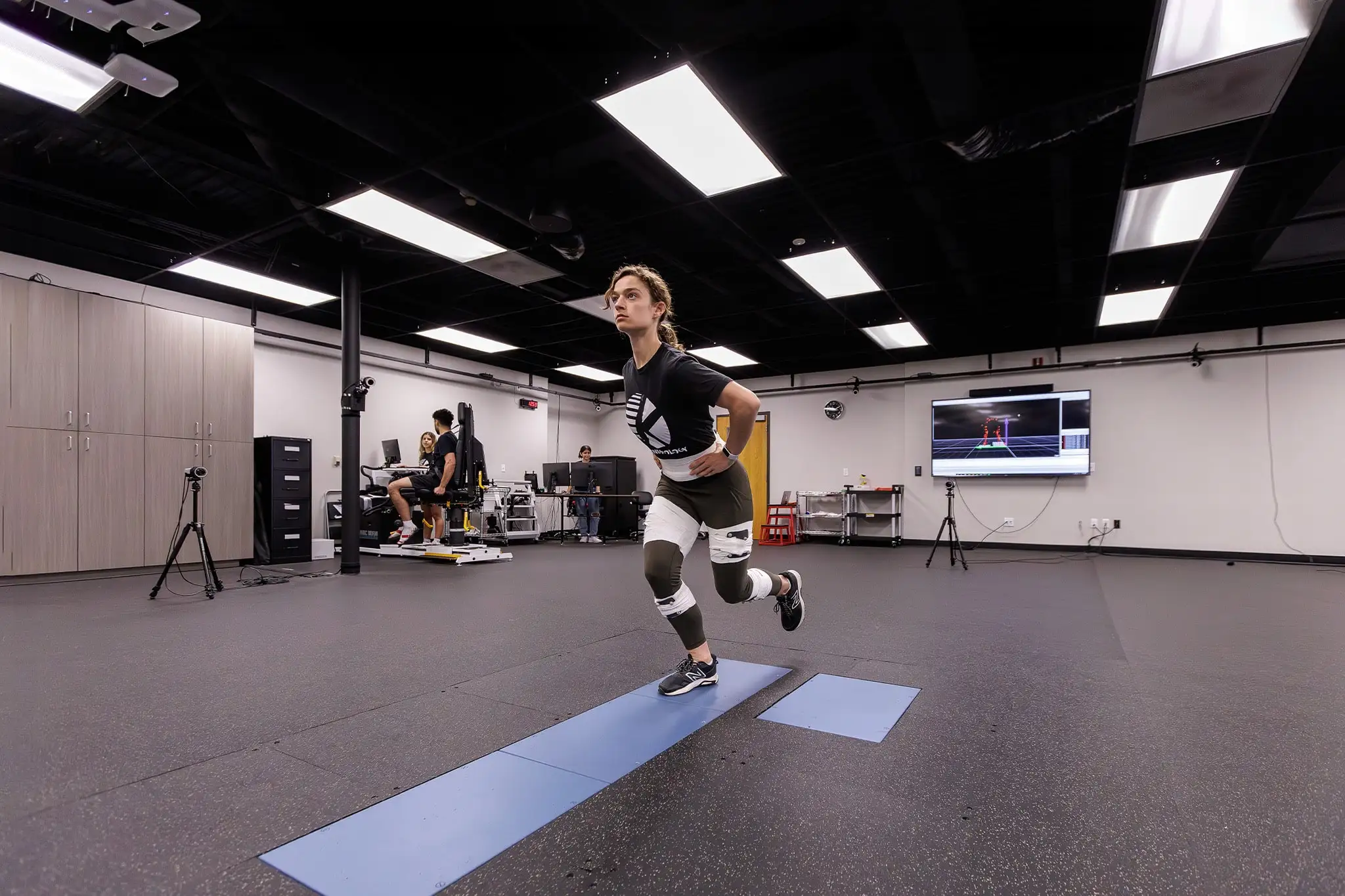 Students engaged in stretching movements