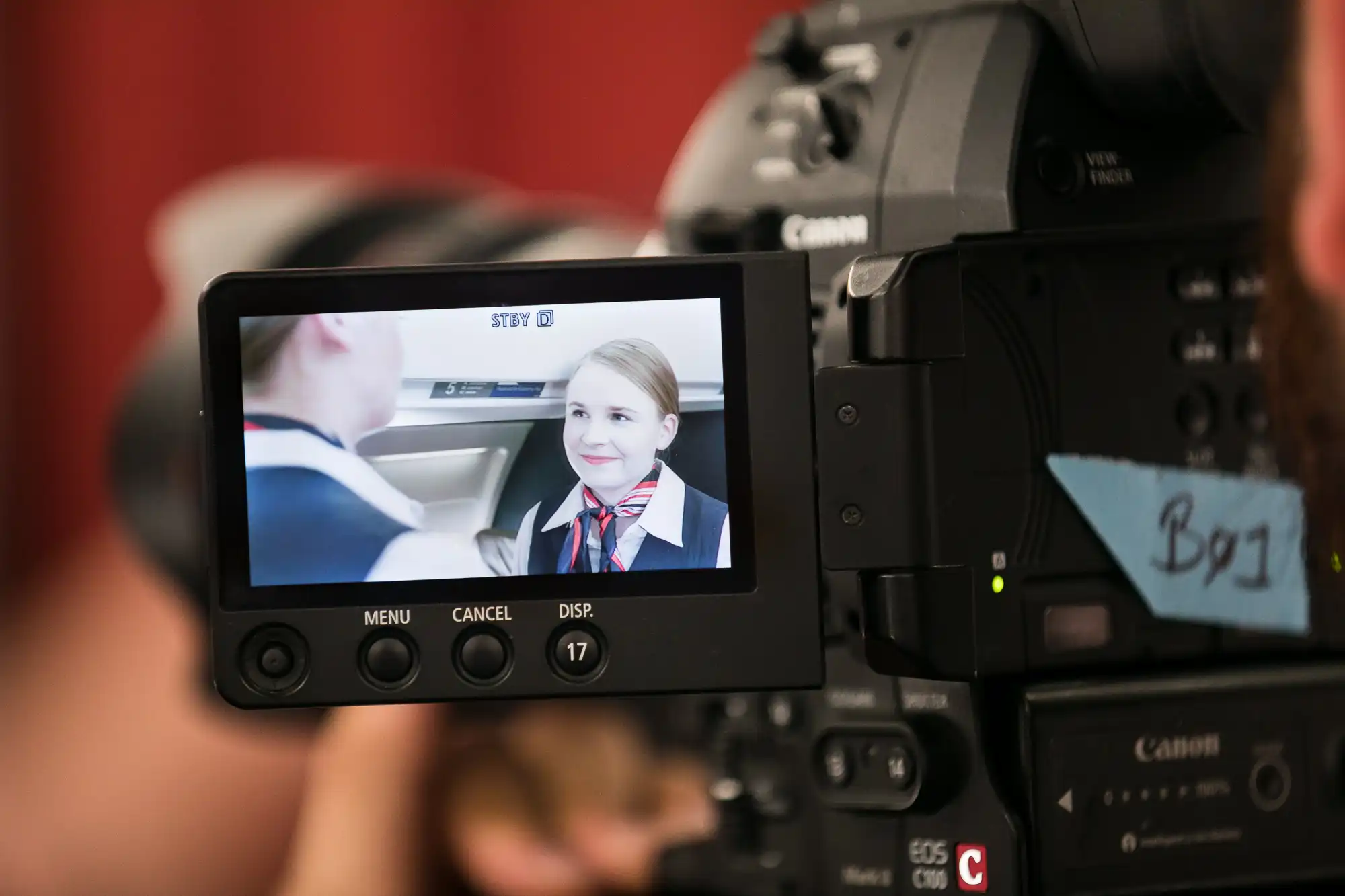 Camera focusing on child