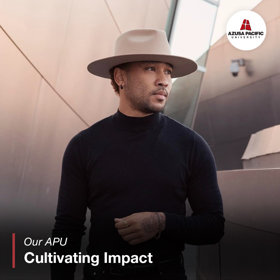 Josh wearing a white fedora