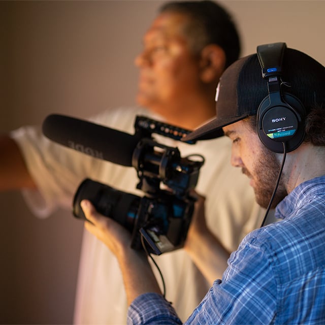 Rene with film producer