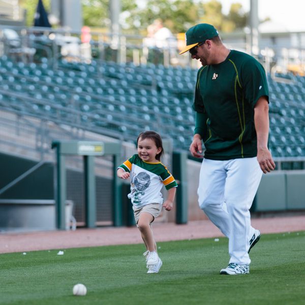 Stephen playing with a child