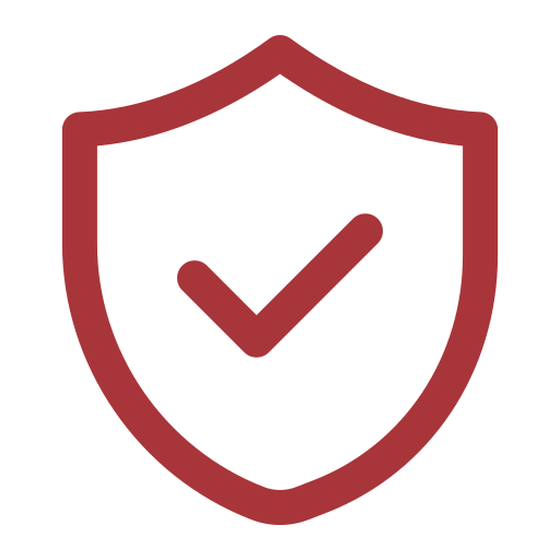 a shield icon in red