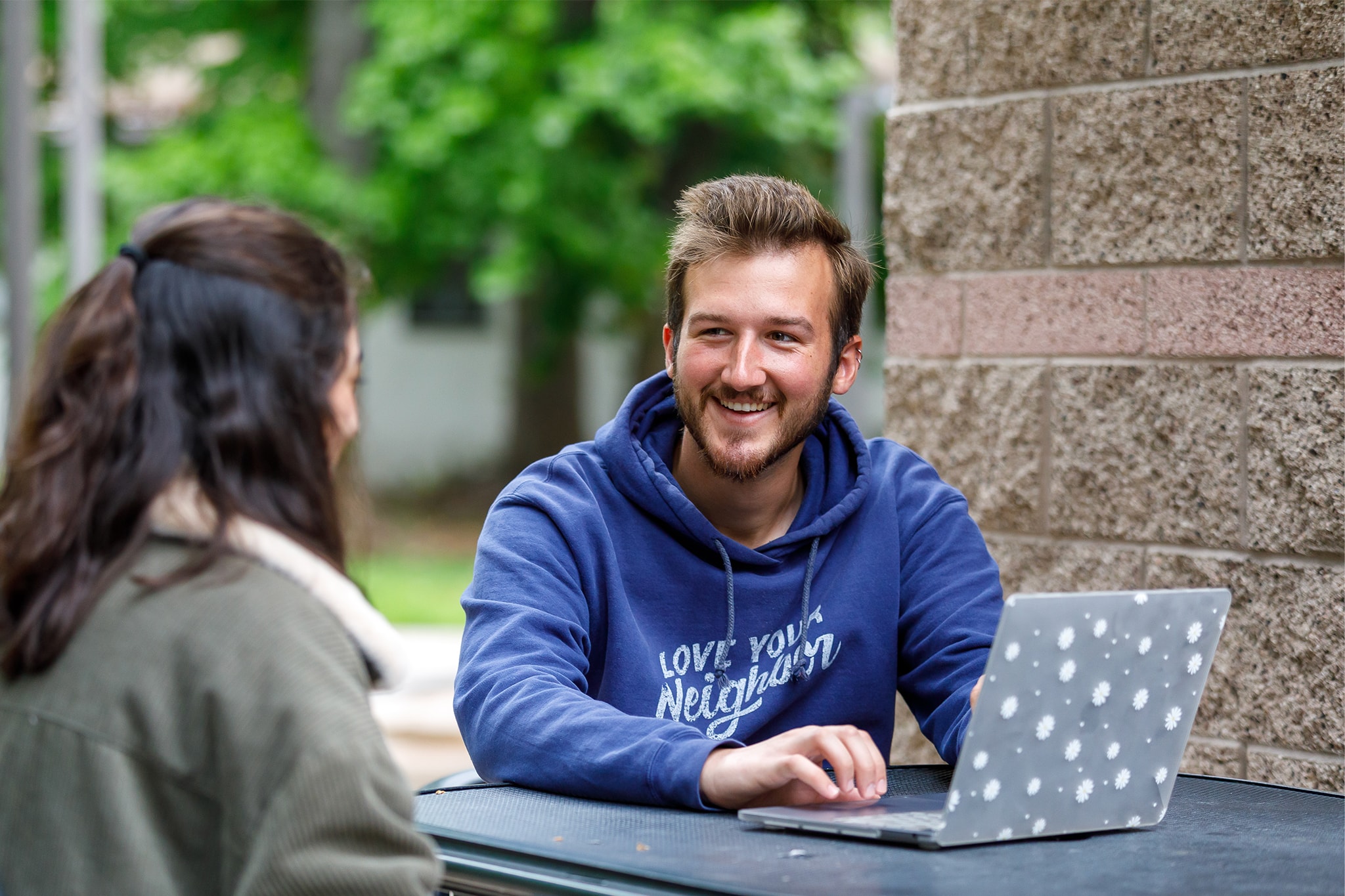 Student with a laptop